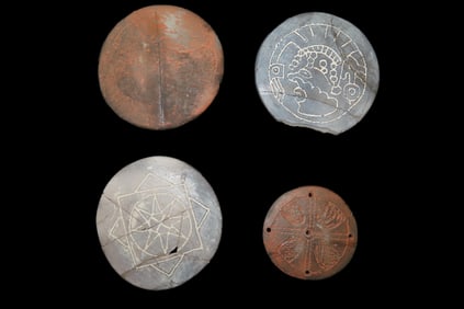 Lot of Contemporary/Modern Caddo Style Pottery Disks