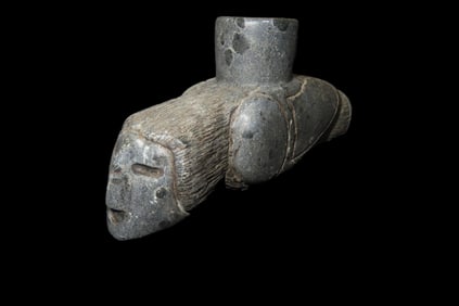 5 3/4" x 2" Steatite Human Pipe