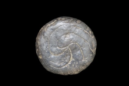 3 1/4" x 1 1/8" Pottery Disc. with Design