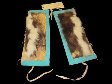 Jemez Pueblo New Mexico 1930's Skunk Skin Garters used in Dance tied to leg EA 6X14 Skunk Hide with