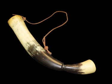 Vintage Handmade Horn Powder Flask