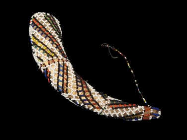 Beaded Horn Powder Flask