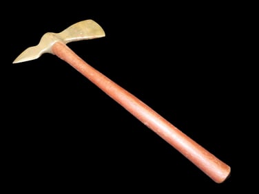 Brass and Wood Hammer Pole or Spike Tomahawk