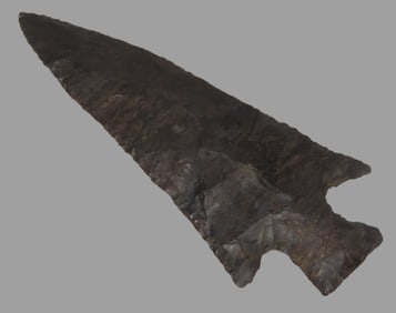 3 3/8" Dover Chert, Motley, Kentucky, Broken and Tightly Glued, EX Bill Pettit Collection