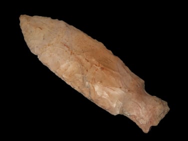 4" Etley, Burlington chert (heated), Jerry Dickey COA, Found in May 1938, Found in Monroe Co., MO