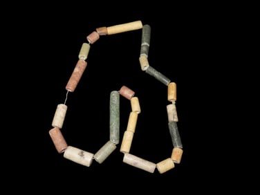 Est. 24" Long Pre-Columbian Tairona Jadeite & Stone Bead Necklace, South America
