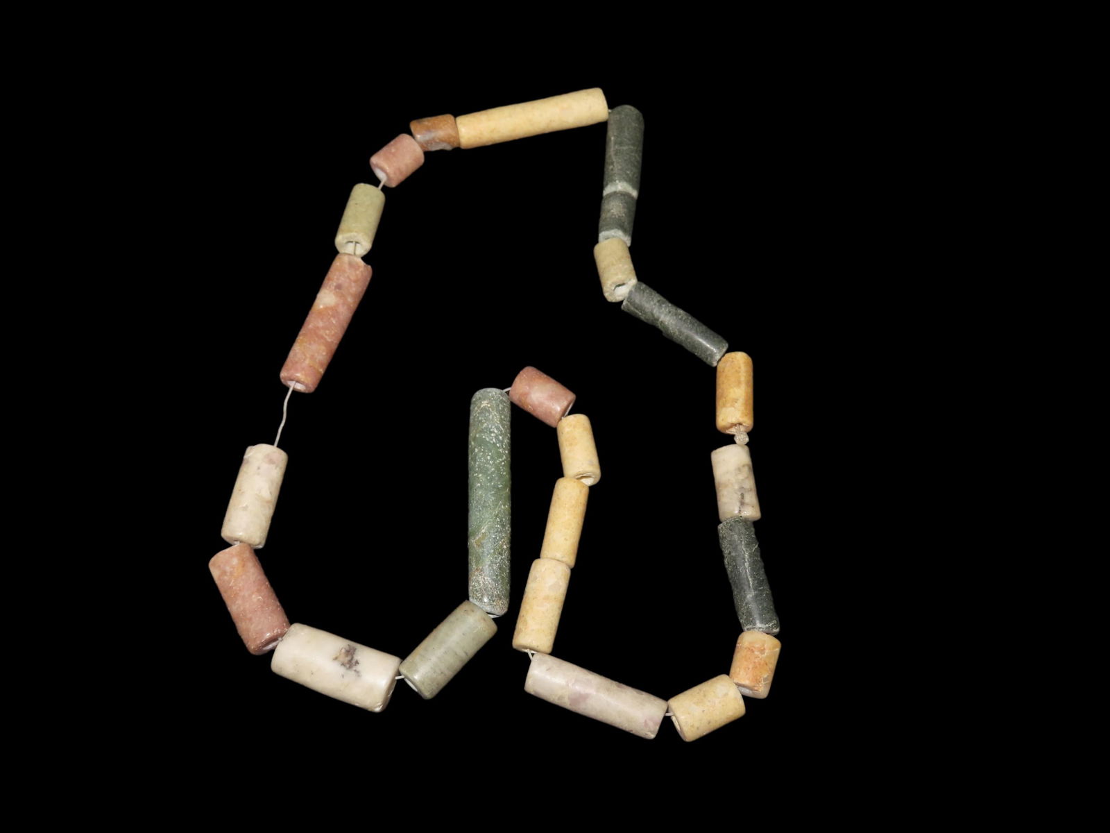 Est. 24" Long Pre-Columbian Tairona Jadeite & Stone  Bead Necklace, South America (1 of 7)