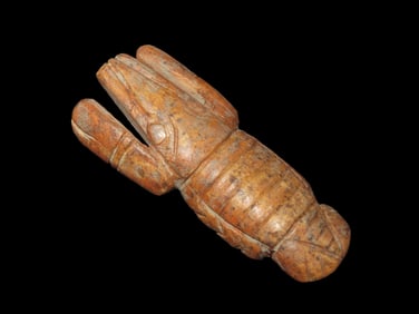 2 5/8" X 1 3/16" Lobster Effigy, Bone, Pre Columbian, Found in Peru, South America