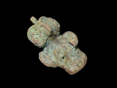 1 5/8" Pre Columbian Tairona Tumbaga, Perched Parrot, Effigy made from Copper Alloy