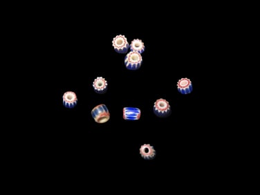 Set of 10 Authentic Miniature Multi Layer Chevron Beads, Ex Greg Perdun, IL