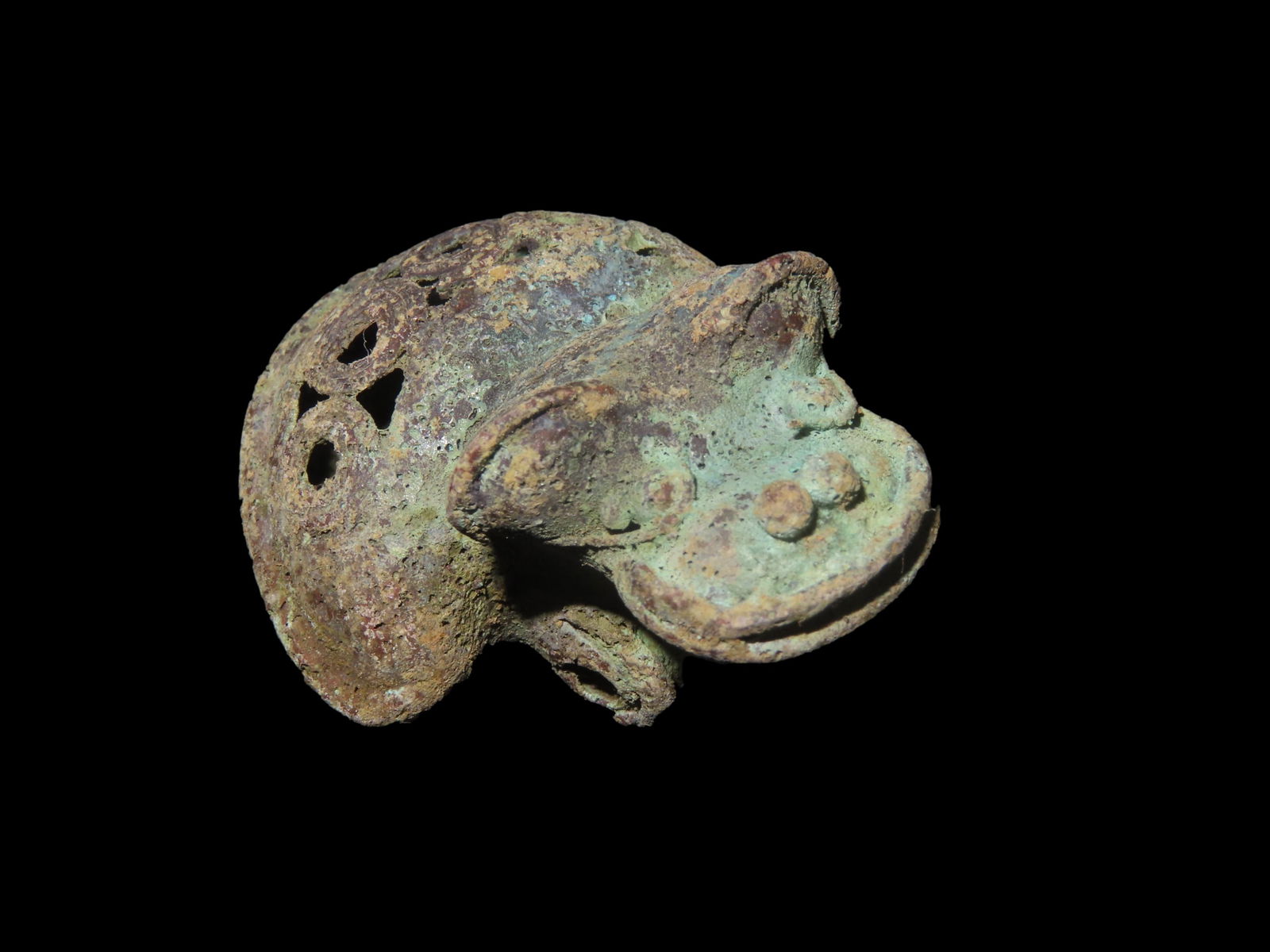 1 1/2" Pre Columbian Tairona Tumbaga Zoomorphic Effigy, Made from Copper Alloy: 1 1/2" Pre Columbian Tairona Tumbaga Zoomorphic Effigy, Made from Copper Alloy