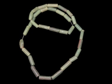 22" Incredible Pre Columbian Tairona/ Mayan Jade Bead Necklace, South America