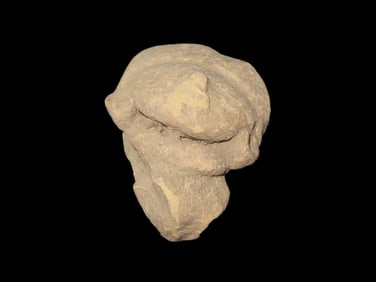 Pre Columbian Pottery Effigy Human Head Mayan