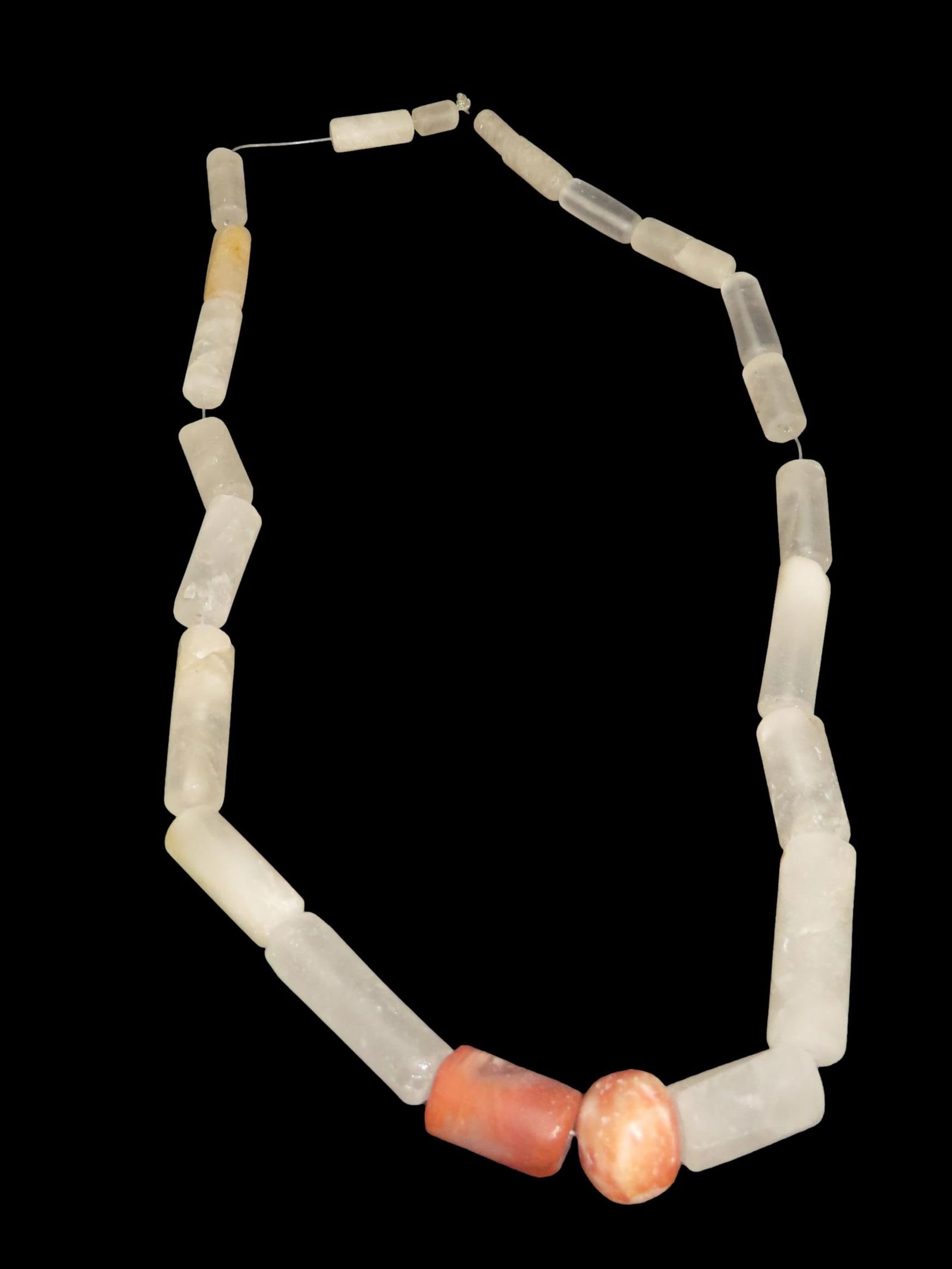 24" Incredible Pre Columbian, Tairona Quartz & Stone Bead Necklace, South America (1 of 8)