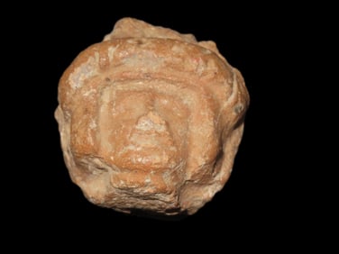 Pre Columbian Pottery Effigy Human Head Mayan