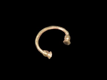 Pre Columbian Tairona Tumbaga Nose/ Ear Ring Jewelry made from Gold/ Copper Alloy