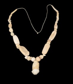 18" Anastasi Hohokam Shell, Bead Necklace, Couple Nice Gorget Beads