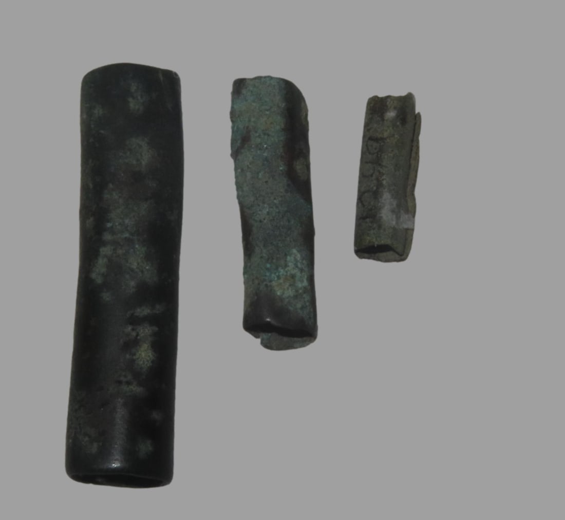 Set of 3 Rolled Copper Beads, Western USA/ Northern Plains (1 of 3)
