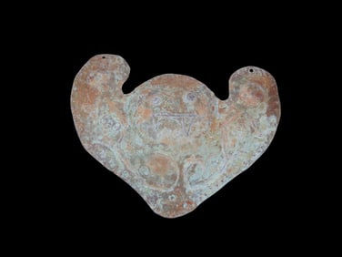 2" x 2 1/2" Pre-Columbian Copper Effigy Pendant, Motley COA, found in South America, Ex Steve Barras