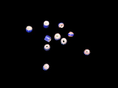 Set of 10 Authentic Miniature Multi-layer Chevron Beads, Ex Greg Perdun, Illinois