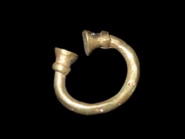 Pre Columbian Tairona Tumbaga Nose/Ear Ring Jewelry, Gold/Copper Alloy