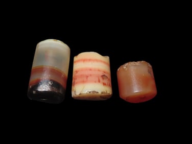 Pre Columbian Set of 3, Agate Beads, South America