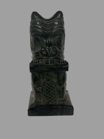 8 1/2" Northwest Coast Totem Pole, George Wolf, Handcrafted in Canada, Ex Theodore Pappas Collection