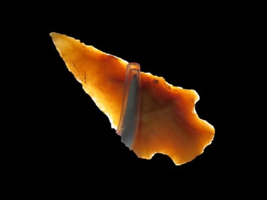 1 15/16" Taylor Point, Creek Find, Very Translucent, Found by Don Harville, Ex Jim Lee Collection,