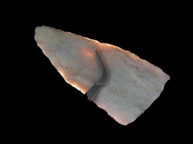 3 1/14" Translucent Triangular Blade, EX Jim Lee Collection, Dickey COA, Alabama