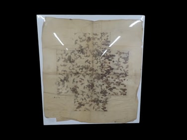 24" X 22" Original Japanese Art Depicting Series of Flowers and Storks, EX Richard Lane Collection,