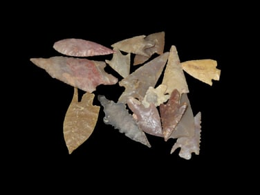 15 Arrowheads, Saharan Neolithic, Sahara Desert, 4000-6000 Years BP