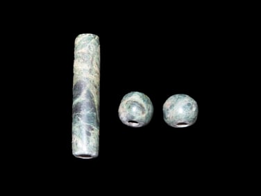 Set of 3 Pre Columbian Jade Beads