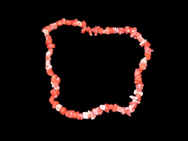 16" Red Fossil Coral Beads Necklace, Tibet