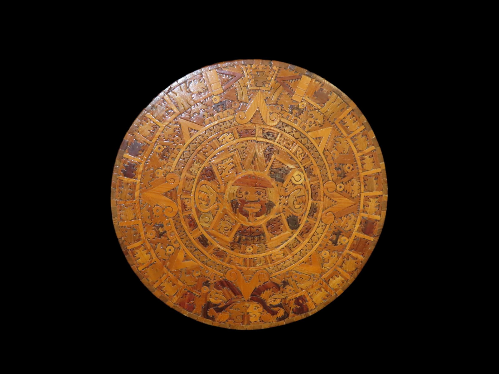 16" Mayan/Aztec Calendar, Made from Wood: 16" Mayan/Aztec Calendar, Made from Wood