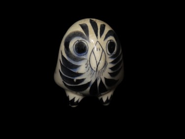 Mexican Tonala Folk Art Pottery, Hand Painted Bird, Vintage/Signed