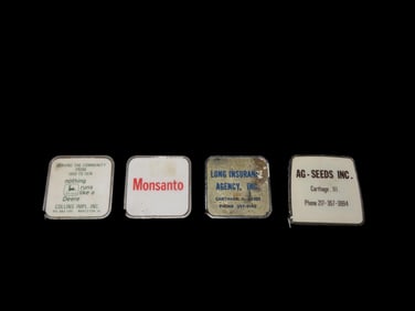 Set of 4 Antique / Vintage Advertising Measuring Tapes. Monsanto, Long Insurance, Ag-Seeds, John