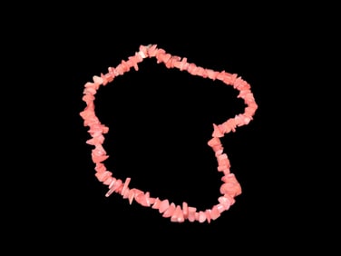 16" Strand of Pink Rare Fossilized Coral found in Tibet