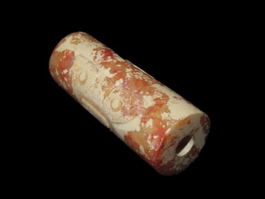 2 1/4" Chinese Jade Bat Effigy Bead, Antique Pendant, Hand Made