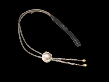 Vintage Bolo Tie Featuring Turtle Pendant w/Turquoise Rock