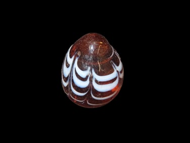 1" Amber Murano Art Glass Egg, Hand Blown