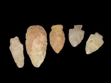 Group of Arrowheads, Found in the Midwest, Ex Gary Noel