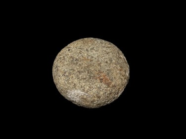 1 7/8" Cupped Discoidal, Chunky Stone, Marked W.C.V.