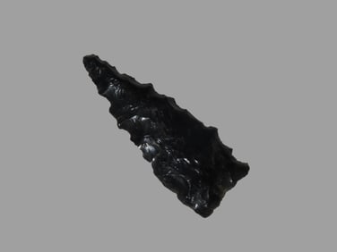 1 1/2" Serrated Gatcliff, Obsidian Arrowhead, Lake County Oregon