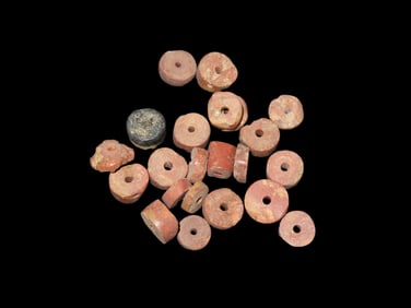 Collection of Catlinite Trade Beads, Pipestone