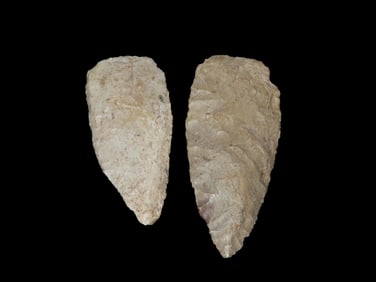 Grouping of 2 Very Nice Blades Found by Walter Johnson in Seneca, Illinois, Across From Skrivany