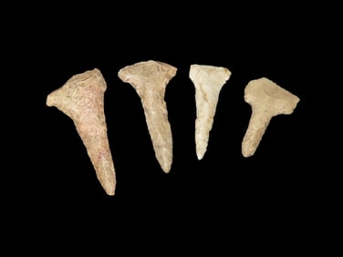 Grouping of 4 Very Nice Drills Found by Walter Johnson in Seneca, Illinois, Across From Skrivany