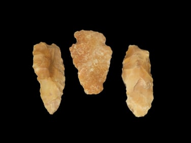 Grouping of 3 Archaic Blades Found by Geoff Sandt in St. Louis Co. Missouri, Known as the Rockhunter