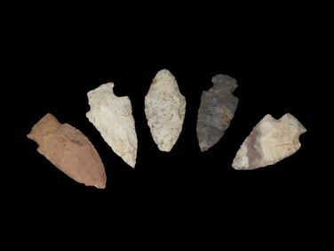 5 Quality Arrowheads, EX: Schoon Woodford Co IL.