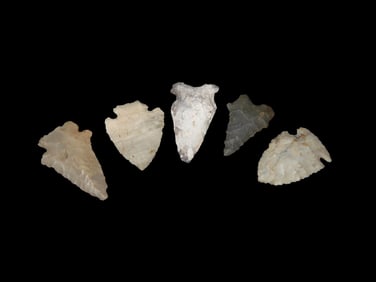 5 Quality Arrowheads EX: Schoon Woodford Co IL.