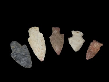 5 Quality Arrowheads, EX: Schoon Woodford Co IL.